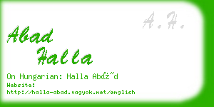 abad halla business card